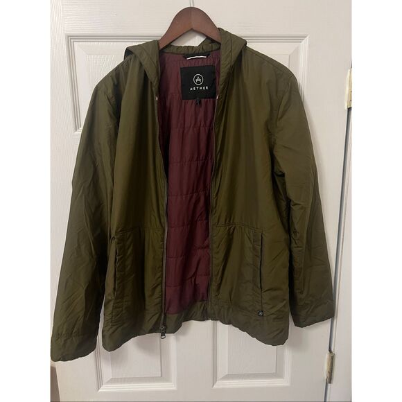 AETHER Lightweight Hooded Jacket – Olive/Maroon - Picture 4 of 16